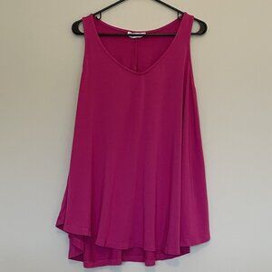 MAT Basics Casual Tank Yoga Workout Round Neck Sleeveless Deep Pink Plus…